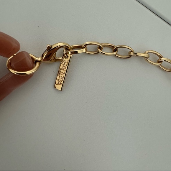 Isadora necklace chain link 🔗 pink brown white crystal look style chained gold - Picture 8 of 10